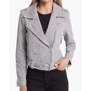 BLANK NYC grey suede moto jacket